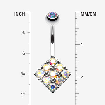 Detail View 1 of Sparkle Overload Belly Button Ring-Aurora Borealis